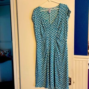 Avon midi teal and white